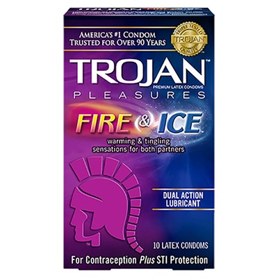 Trojan Fire and Ice Dual Action Lubricated Condoms - 10-Pack