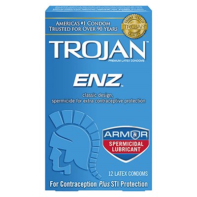 Trojan ENZ Spermicidal Lubricated Condoms - 12-Pack