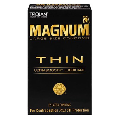 Trojan Magnum Thin Lubricated Condoms - 12-Pack